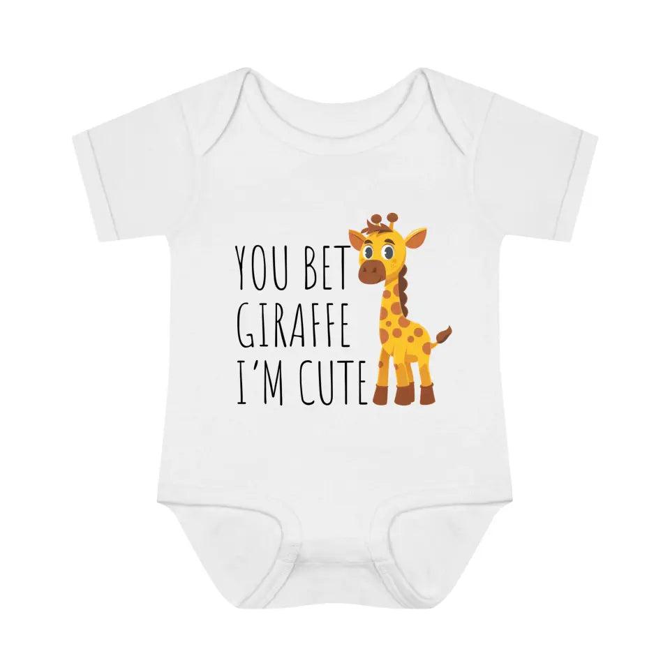 You Bet Giraffe I'm Cute Custom Baby Onesie