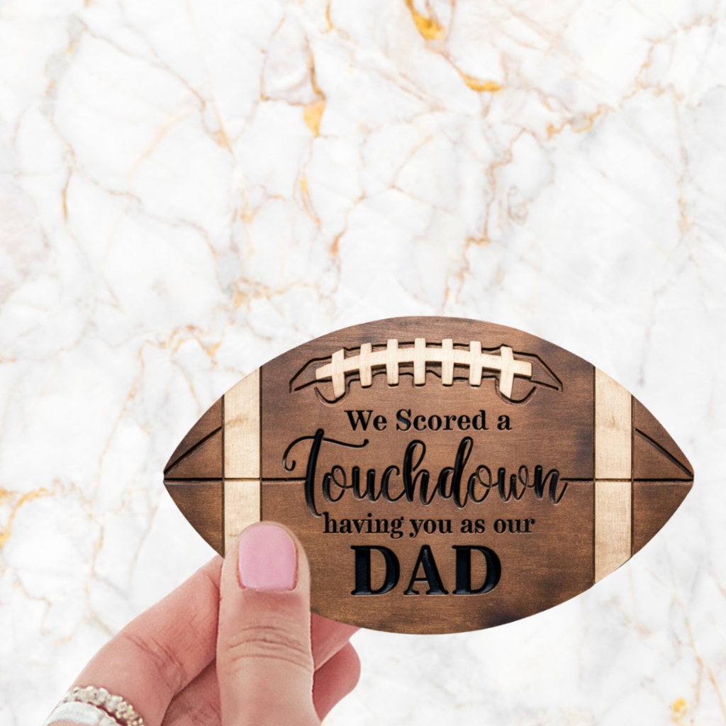 Best Dad Ever Football Printable Sticker - Instant Download